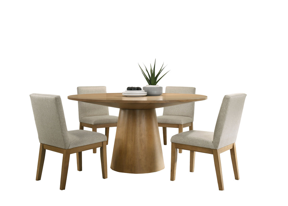 Jasper - Wide Contemporary Round Dining Table Set