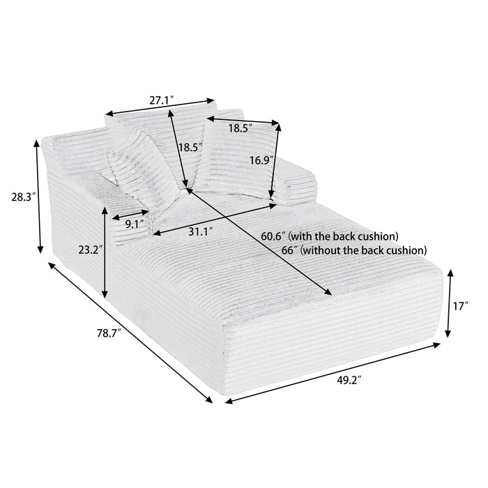 Oversized Chaise Lounge Chair Indoor For Living Room - Dark Gray Home Essentials