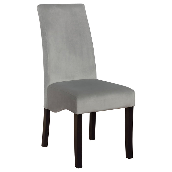 Upholstered Dining Chair Soft Padded Seat And Flared Back Design (Set of 2) - Gray Furniture Max