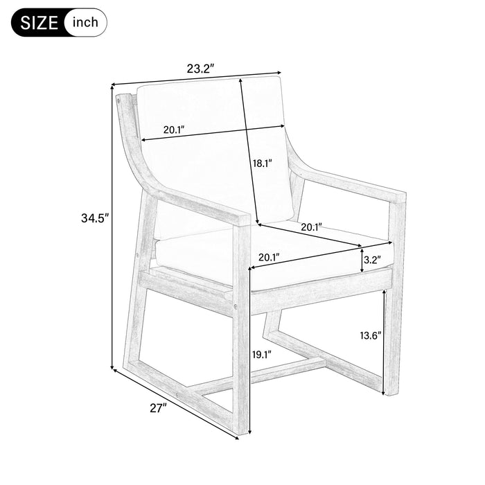 Outdoor Chair Set With Frame And Cushion For Patio - Brown Hearth and Haven