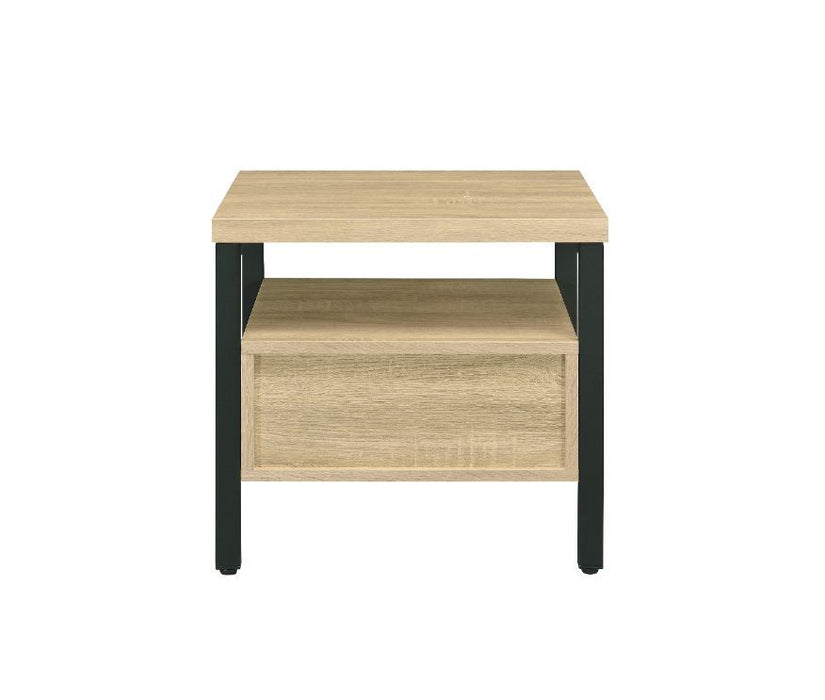 Yawan - Accent Table - Oak & Black