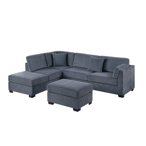 Sectional Sofa Set With Reversible Left / Right Chaise And Matching Cocktail Ottoman Home Essentials