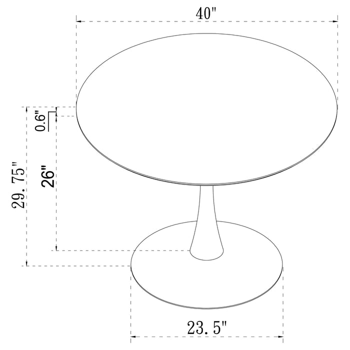Round Dining Table With Pedestal Base - White Furniture Max