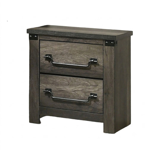 Nightstand, 2 Drawer Storage - Gray Home Essentials