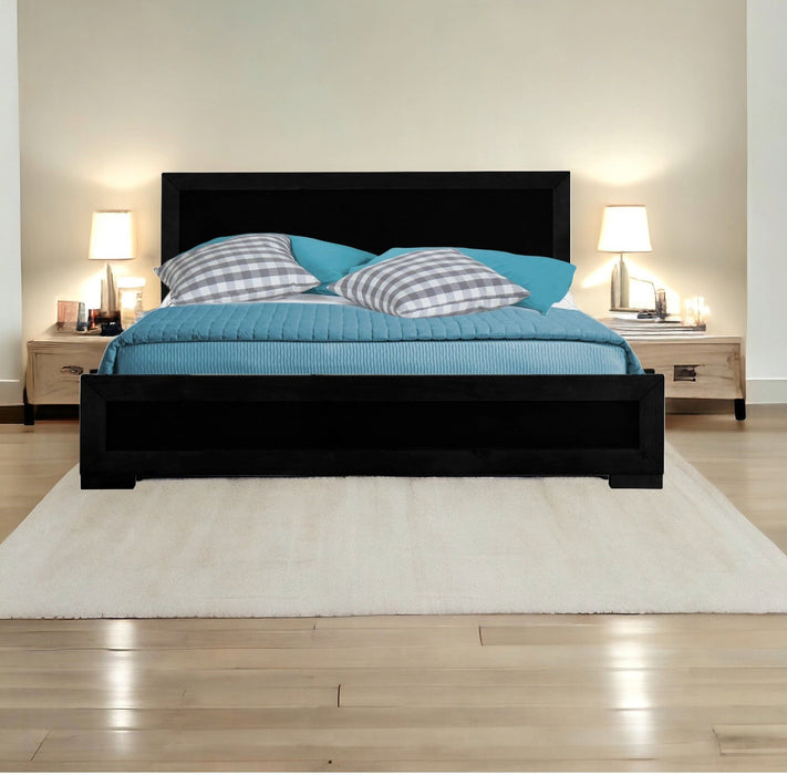 Wood Queen Platform Bed - Black