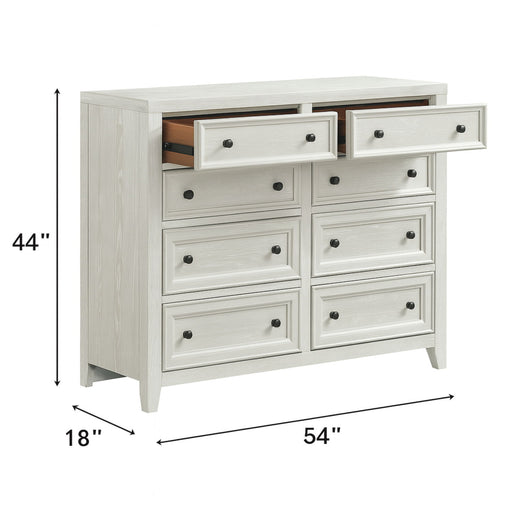 8 Drawer Dresser With Framed Fronts And Smooth Metal Glides Emerald Home