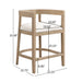 Modern Rubberwood Counter Stool Set With Upholstered Seats Noble House