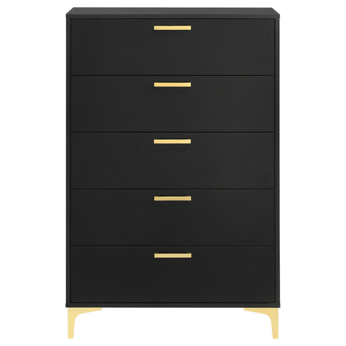 Lexie - 5 Drawer Rectangular Chest - Black