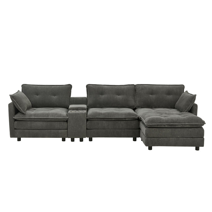 Oversized Modular Sectional Sofa With Multi Functional Console Home Essentials
