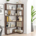 Freestanding Corner Bookshelf For Living Room - Dark Brown Home Essentials
