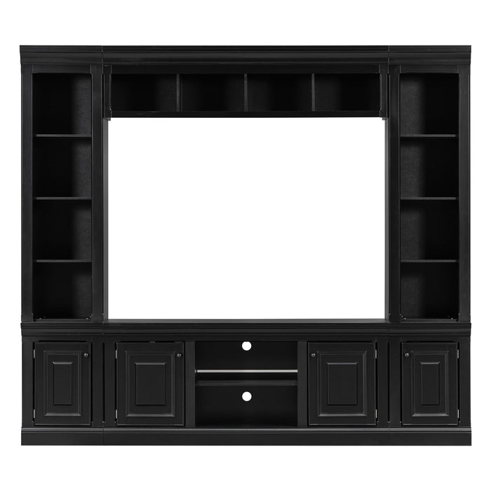 TV Stand With Hutch, Large Entertainment Center With Adjustable Shelves Hearth and Haven