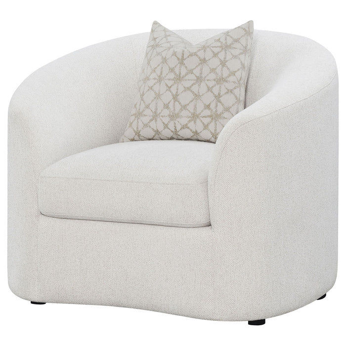 Rory - Sloped Arms Chair With Pillow - White Furniture Max