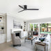 52" Ceiling Fan, No Light Flush Mount Low Profile 3 Blades With Remote Control Daily Nest