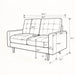 Loveseat Sofa, Tufted Back Upholstered 2 Seat Couch US Pride