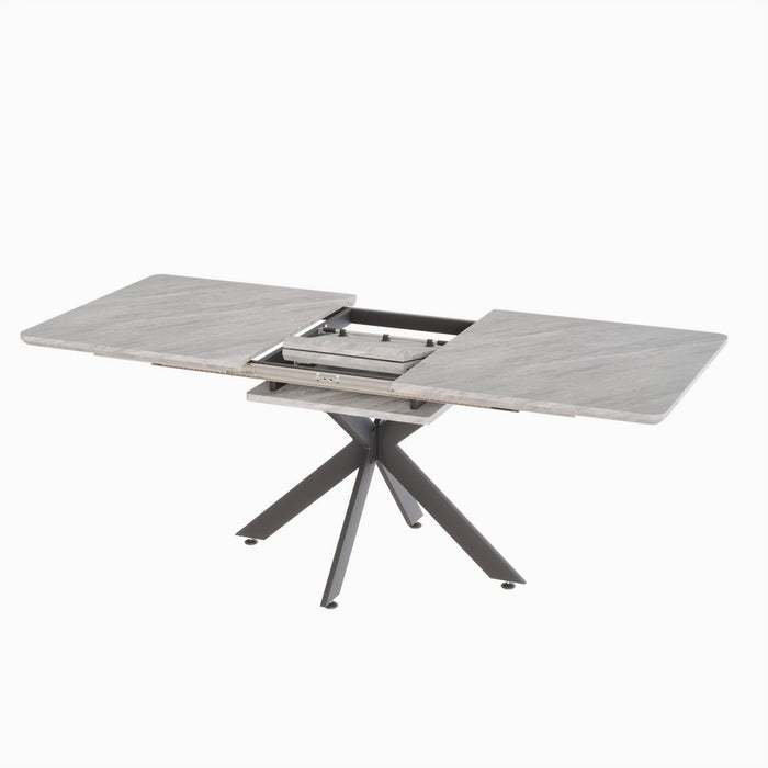 Extendable Dining Table Set With Curved Backrest Upholstered Chairs Home Essentials