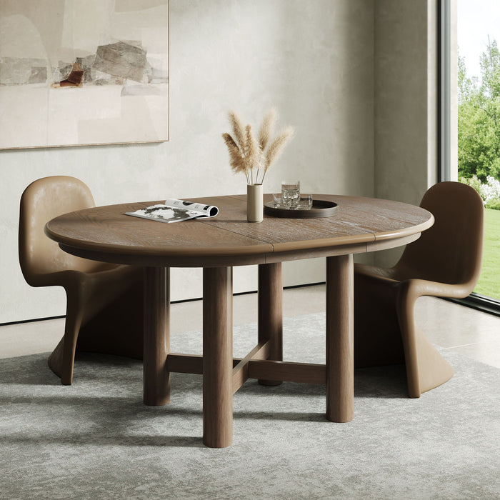 Extendable Oval Dining Table With Leaf Hearth and Haven