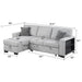 Buzz - Reversible Sleeper Sectional Sofa With Storage Chaise, Console Arm, USB Charging & Cup Holders - Gray Matrix Furniture Group
