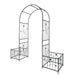 Metal Garden Arch With Two Plant Stands Wide High Climbing Plants Support Rose Arch Outdoor - Black Daily Nest