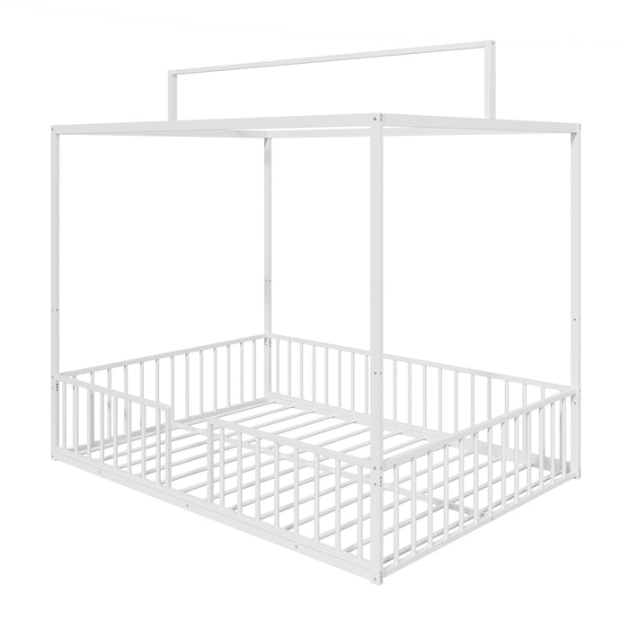 3 In 1 Convertible Montessori Floor Bed With Fenced Support Hearth and Haven