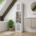 Tall Bathroom Cabinet With Adjustable Shelves, Louvered Door Floor Standing Storage Unit - White Home Essentials