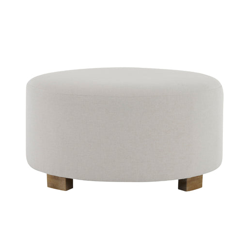 Round Ottoman, Minimalist Footstool - White Noble House