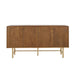 Modern Scandinavian 4 Door Sideboard Storage Cabinet With Adjustable Shelves - Brown / Gold Noble House