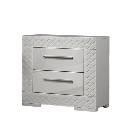 Nightstand With Bar Handle - White Home Essentials