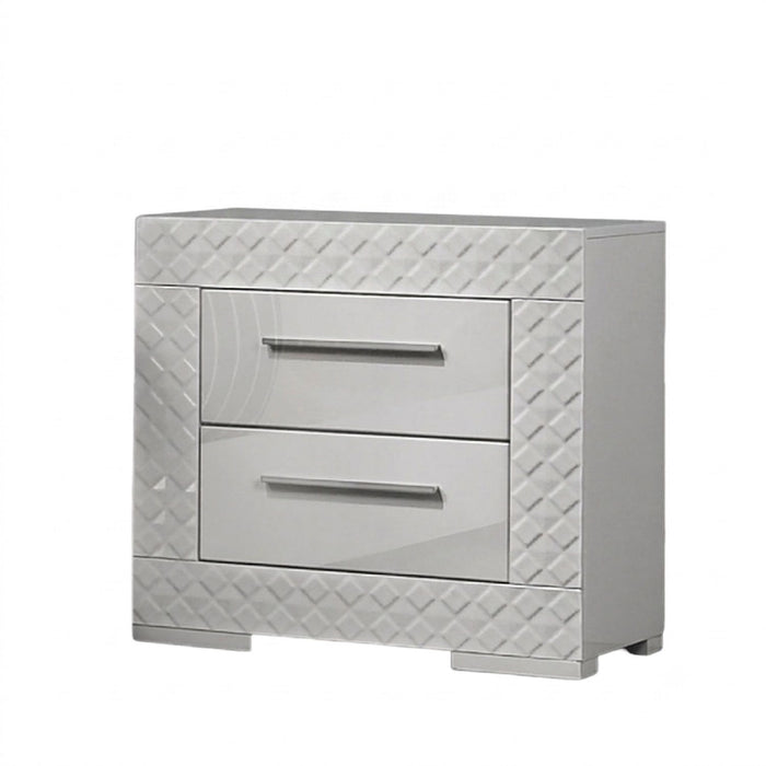 Nightstand With Bar Handle - White Home Essentials