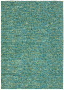 4' X 6' Striped Non Skid Indoor / Outdoor Area Rug - Blue / Green