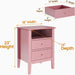 Fluted Nightstand With 2 Drawers Home Essentials