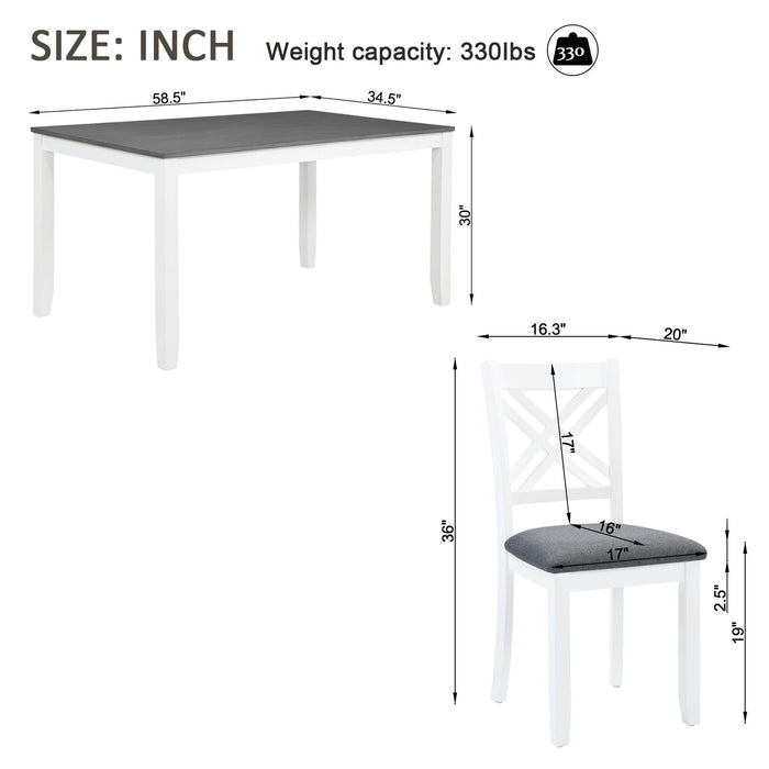 Kitchen Dining Set, Rectangular Dining Table & Upholstered Chairs Home Essentials