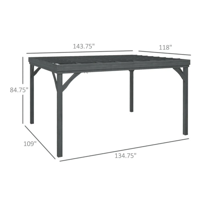Patio Grape Vine Gazebo Outdoor Pergola With Open Roof For Climbing Plants - Gray Home Essentials