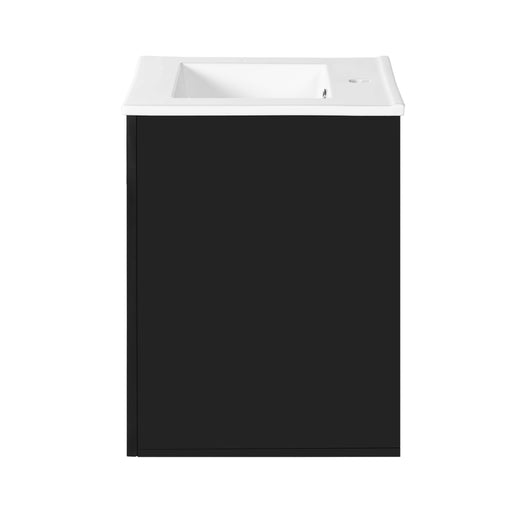 Modern Wall Mounted Bathroom Cabinet With Side Shelf And Ceramic Sink Hearth and Haven