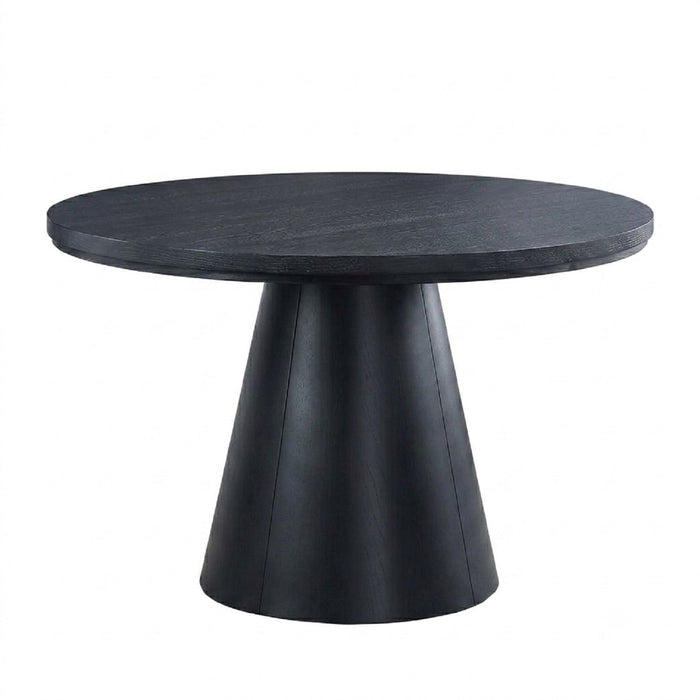 Round Dining Table With Cone Shaped Base - Black Home Essentials