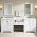 Double Sink Bathroom Vanity With Countertop, 2 Ceramic Sinks, 6 Drawers, Soft Close Design Noble House