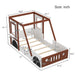 Fun Play Design Twin Size Car Bed, Kids Platform Bed In Car Shaped For Kids Boys Girls Teens - White / Orange Hearth and Haven
