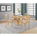 Davis - 5 Piece Oval Extension Leaf Dining Set With Pedestal Base - Light Oak Furniture Max