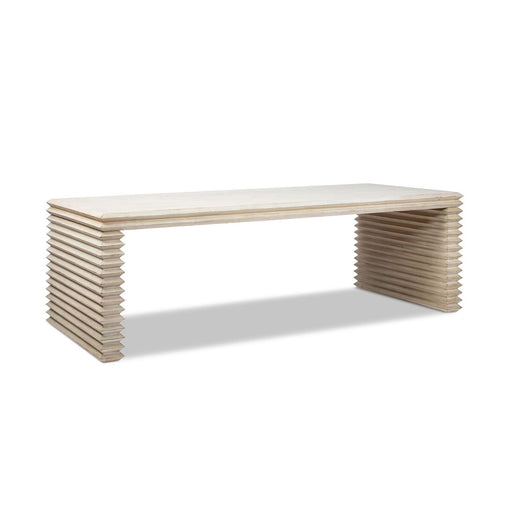 Veda - Geometric Waterfall Dining Table - White Jennifer Taylor Home