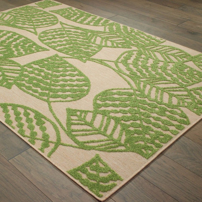 Floral Area Rug Outdoor / Indoor - Green