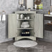 Triangle Bathroom Storage Cabinet With Adjustable Shelves, Freestanding Floor Cabinet - Oak Hearth and Haven