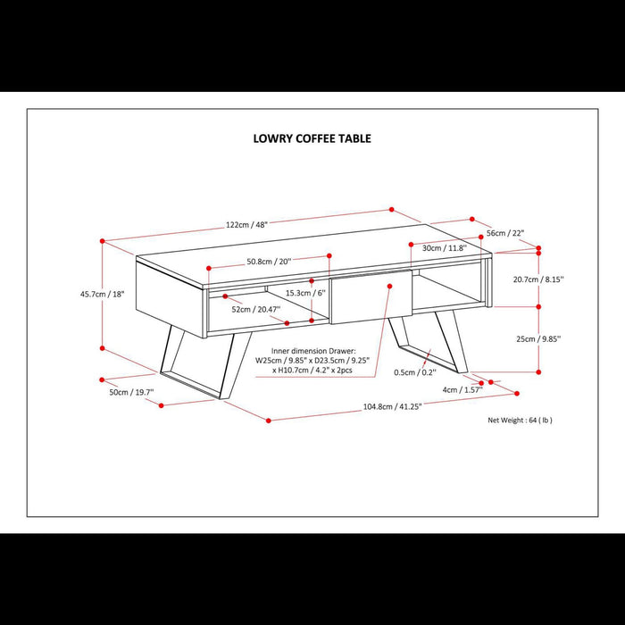 Lowry - Handcrafted Coffee Table Simpli-Home