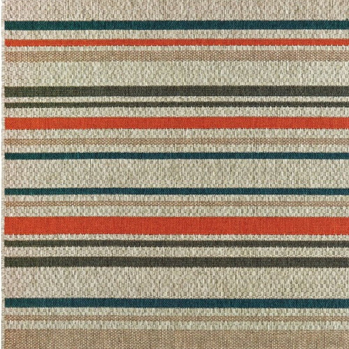 3' X 5' Striped Indoor / Outdoor Area Rug - Blue / Gray