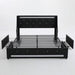 Wingback Upholstered Bed Frame With LED Lights, Charging Station Home Essentials