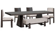 Tauren - 6 Piece Extendable Double Pedestal Dining Table Set Magnussen Furniture