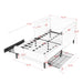 Upholstered Platform Bed Frame With 2 Storage Drawers And Adjustable Sofa Bed Home Essentials