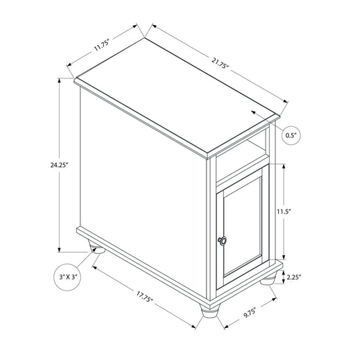 Accent End Table, Storage, Traditional - White 8th Street