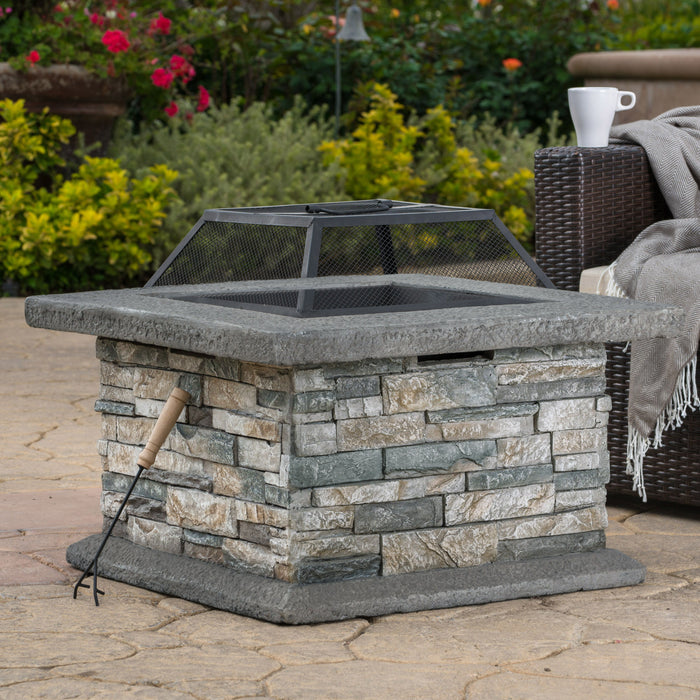 Wyoming 28” Square Fire PiT-Stone Gray