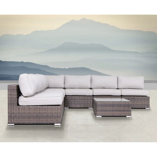 6 Person Seating Set With Cushions - Brown / Gray LSI Patio Furniture