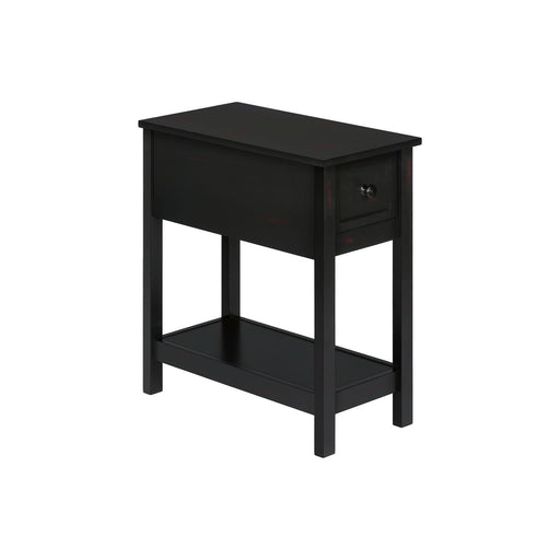 Accent End Table, 2 Tier, Narrow, Lamp, Storage Drawer, Charming Design 8th Street