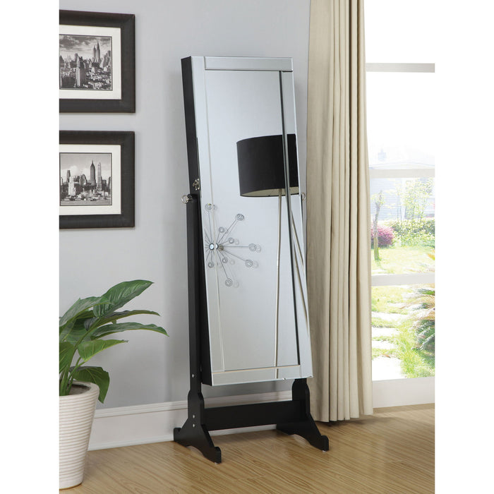 Radavera - Jewelry Cheval Mirror With Tilt Function - Black Furniture Max